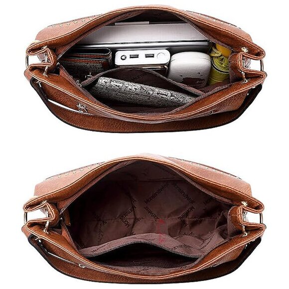 Hobo Bag Purses and Handbags for Women Top Handle Handbags B-brown/Coffee - Picture 5 of 7